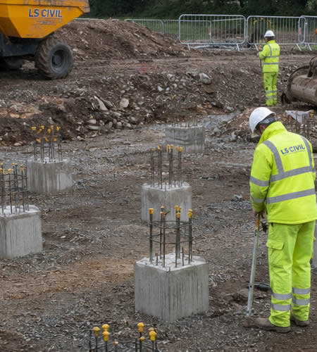 Groundworks for security fencing installation